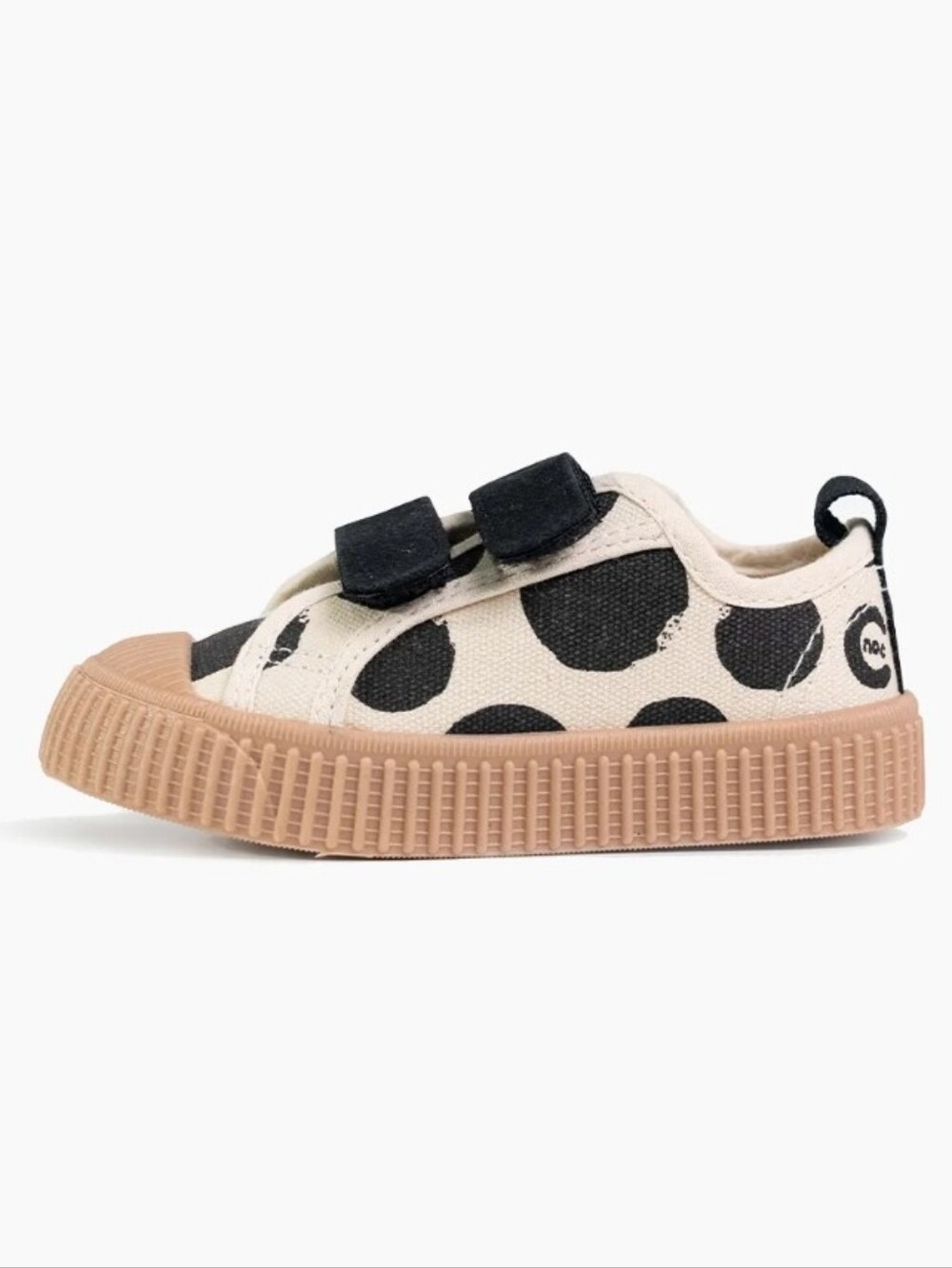 HappyNocNoc Kids Black & White Polka Dot Canvas Sneakers size EU 27 or 9.5 C